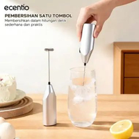 ECENTIO Mixer Mini Kue Dan Roti Pengocok Elektrik Silver Anti Karat Kapasitas Besar 13000 Rpm