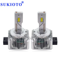 SUKIOTO 2PCS D1S D3S Plug And Play Car LED Headlight 8600LM 6000K HID D2S D2R D4R D4S D5S D8S Built-in Canbus LED Auto Lamp 12V