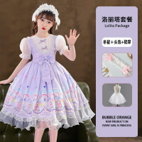 新款2022女童連衣裙夏裝洛麗塔公主裙洋氣兒童蝴蝶結蘿莉塔裙子10