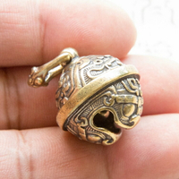復古純銅黃銅虎頭銅鈴鐺鑰匙扣手工編織鑰匙鏈汽車鑰匙掛件小禮物