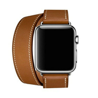 錶帶apple watch錶帶真皮蘋果iwatch1/2/3代雙圈手錶帶38/42mm 全館免運