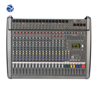 Professional 16 Channel 99 DSP Effects Audio Mixer Mixing Console with Power Amplifier