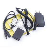 PD Charger+USB C Power Bank Sprin Cable+LP-E12 DC Coupler DR-E12 dummy Battery for Canon EOS M M2 M10 M50 M100 M200 M50 Cameras