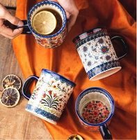 波蘭陶瓷馬克杯家用大容量燕麥咖啡杯子喝水創意高顏值茶杯水杯女 中秋節免運