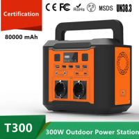 GKFLY 300W Portable Power Station 220V 110V 230V Solar Generator 80000mAh Battery Emergency Lighting For Outdoor Camping Fishing