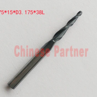 1pc R0.75*15*D3.175*38L 1/8"shank HRC55 solid carbide Tapered Ball Nose End Mills milling cutter wood Engraving tools