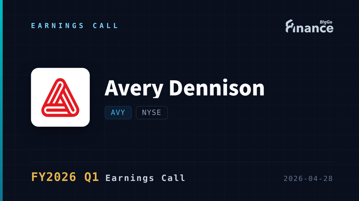 [AVY Q1 2026 Earnings Call] Avery Dennison Delivers 7% EPS Growth to $2 ...
