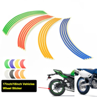 Motorcycle Wheel Sticker Reflective Rim Stripe Tape Bike Stickers For Kawasaki Ninja EX500 EX500R GPZ500 1987-2009 1987 1988