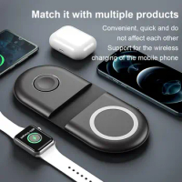 Magnetic wireless charging For Magsafe iPhone 12 Pro Max 15W Magnetic Dual Folding Qi Wireless Charging Dock For Apple iWatch