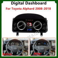 12.3 Inch Car Digital LCD Display Instructment Panel Linux System Virtual Cockpit Dashboard For Toyota Alphard 2008-2018