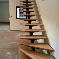 Tangga Floating Minimalis Jakarta | Tangga Kayu Besi Tengah Custom