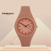 PhiLipe Ricci Jam Tangan Wanita Kecil Original Cewek Analog Strap Karet Tali Rubber Diameter Bulat M