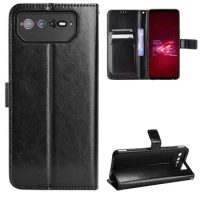 Fashion Wallet PU Leather Case Cover For Asus Rog Phone 6 6 Pro Flip Protective Phone Back Shell With Card Holders Rog Phone 5 3