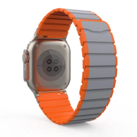 Magnetic watchband for Apple Watch Ultra 2 Band 49mm 45mm 44mm 42mm Silicone Magnet link Bracelet for iWatch SE 9 8 7 6 5 4 3 2