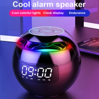 Upgraded Night Light Bluetooth Speaker Radio Alarm Clock USB Charger Digital Clock FM Radio Nap Timer Automatic Sensor Screen