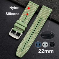 Dây Đeo Đồng Hồ Silicon, Chất Liệu Nylon, Dây Đeo Mềm Thông Dụng 22mm, Thích Hợp Cho Vòng Tay Seiko,