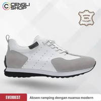 SEPATU SNEAKER KULIT PRIA EVERBEST ORIGINAL KETS KASUAL MODERN PUTIH EM67 39
