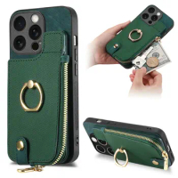 For Xiaomi Redmi 10C 9C NFC 9A 9T Zipper Wallet Case Ring Holder Leather Back Panel Redmi Note 8 Pro 9 T 8T 10 C Note10 S Funda