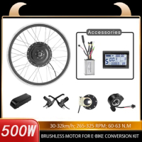 Electric Bike Conversion Kit,Wheel Hub Motor,Rear Front Drive Engine eBike Kit 36V 48V 500W 26inch 29inch 700C