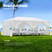 10x20' Wedding Party Canopy Tent Outdoor Gazebo with 6 Removable Sidewalls for dining, dancing, or simply socializing.