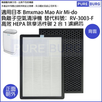 適用日本Bmxmao Mao Air Mi-do負離子空氣清淨機高效HEPA除臭活性碳2合1濾網濾芯RV-3003-F