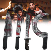 Supplies Cosplay Props Scimitar Ghost Festival Toy Knife Sickle Simulation Bloody Cutlery Plastic Chopper Blood Knife