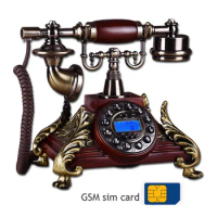 GSM SIM Card cordless Phone 900 MHz 1800MHz Europe style vintage red white Wireless Telephone home office house made of resin
