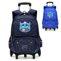 kids wheeled backpack for boys school bag with wheels Children School trolley bags travel luggage School Rolling backpack Bags