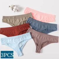 3PCS/Set Seamless Thongs Panties G-String Women Sport Underwear Female Sexy Lingerie Low Waist Panty M-XL Underpants Intimates
