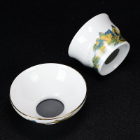 千里江山白瓷茶漏玉瓷茶濾創意陶瓷茶水過濾器茶道配件玻璃錫茶漏