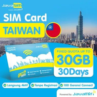JavaMifi SIM Card TAIWAN Fixed Quota 7 HARI - 5GB