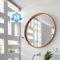 CERMIN BULAT KAYU JATI / 80 / CERMIN DINDING KAMAR MANDI BESAR