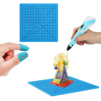 3D Printing Pen Silicone Mat DIY Creative Drawing Template Pad With Heat-proof Finger Sleeve Art Tools Christmas Gift for Kids