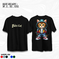 RajaKaos | Kaos Gambar Boss Cat | Baju Distro | Kaos Pria dan Wanita