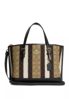 Coach Coach Mollie Tote 25 In Signature Jacquard With Stripes - Brown/Black