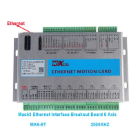 MK6-ET Mach3 6-Axis CNC Controller Board Ethernet Motion Card CNC Breakout Board