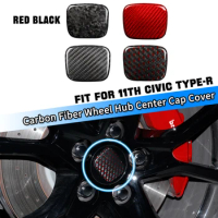 Real Carbon Fiber Wheel Hub Caps Cover Trim Fit for 10th 11th Gen Civic Type R FL5 FK8 Wheel Center Hub Caps