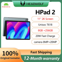 Headwolf HPad2 Android pad 11-inch 2K screen Tablet 8GB RAM 256GB ROM 4G Lte Dual SIM Tablet PC 8MP+20MP Dual Camera 7680mAh