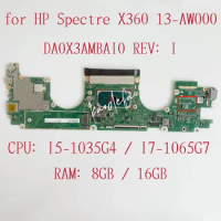 DA0X3AMBAI0 Mainboard For HP Spectre X360 13-AW000 Laptop Motherboard CPU:I5-1035G4 I7-1065G7 RAM:8GB/16GB L77411-601 L77411-001