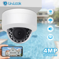 UniLook POE IP Outdoor Dome Camera 4MP Audio Mic Surveillance Camera Motion Detection Danale CCTV Camera IP66