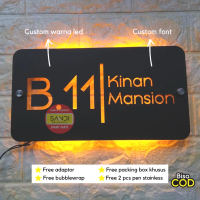 PAPAN NOMOR RUMAH LED ACRYLIC NOMER RUMAH LED TIPE 1 LAPIS ELEGAN
