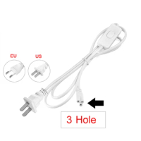 T5 Light Tube Power supply Charging Connection Extension Wire Connector Cord EU US Plug 2pin 3pin hole ON/OFF Switch Cable
