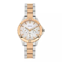 Guess Jam Tangan Wanita Guess Mist W0443L4 Ladies Silver Dial Dual Tone Stainless Steel Strap