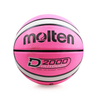 【MOLTEN】12片橡膠深溝籃球-七號球 粉紅灰(B7D2005-PH)