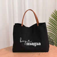 Mom Of Boys Women Canvas Mom Grandma Nana Mimi Gigi Gifts for Mother's Day Baby Shower Beach Travel Customize Tote Bag