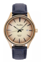 Alba Jam Tangan Pria Alba Prestige AS9V16 AS9V16X1 Strap Leather Black Color Men Gold Dial Original
