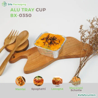 Alumunium Foil Tray Cup Bx 0350 + Tutup Lasagna Macaroni Schotel Klapertart Pastel Tutup Mini Pie Br