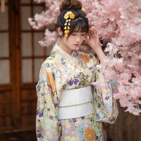 日本和服女正裝和服加腰帶套裝 改良便穿抗皺免熨燙易打理