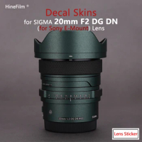Sigma 20 F2 FE Mount Lens Decal Skins for Sigma 20mm F2 DG DN for Sony Mount Lens Stickers Protector Cover Film 3M Vinyl Film