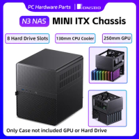 JONSBO N3 NAS Chassis All-In-One Aluminum ITX PC Case With Cooler and 8 Hard Disk Location For AMD 7800X3D CPU 25cm GPU 13 cmfan